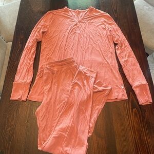 Little Sleepies Pink Pajama Set Cozy Intimates ribbed